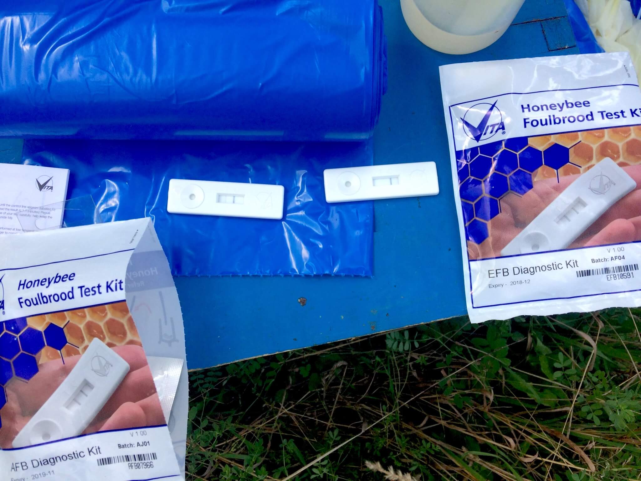 Shows an AFB test and packet